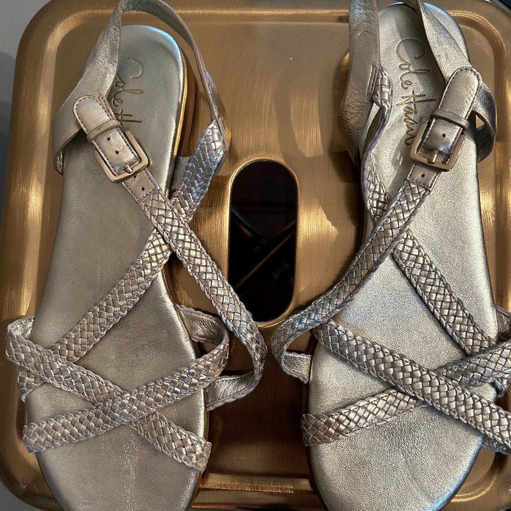 NEVER WORN Cole Haan/Nike Air Metallic Strappy Sandals Size 9B